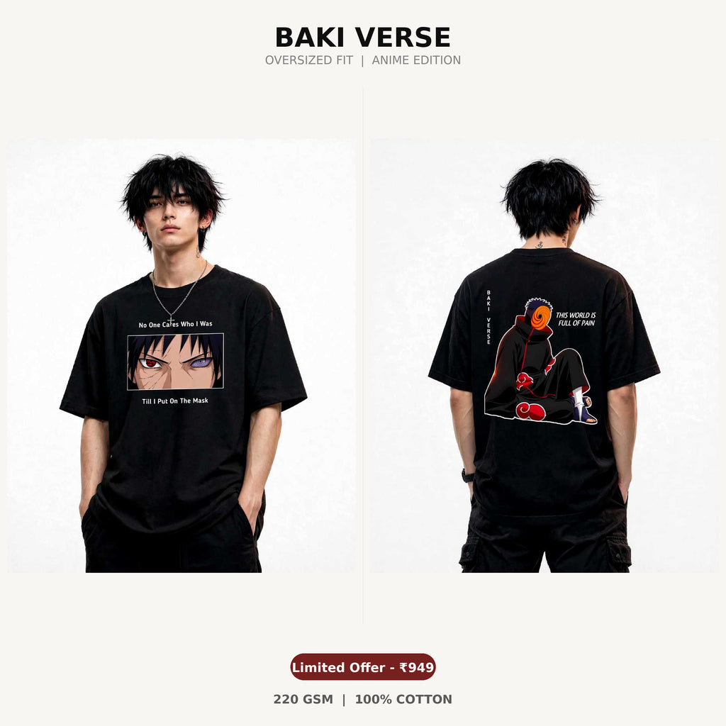 Obito Uchiha "This World Is Full of Pain" Oversized Anime T-Shirt | 220 GSM