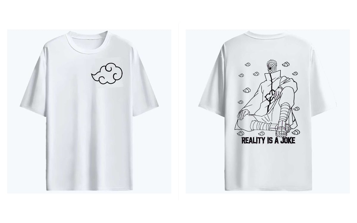 Obito Reality is a Joke Oversized T-Shirt | 220 GSM | White