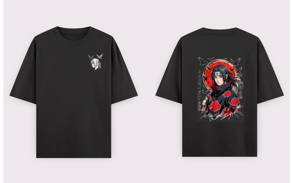 Itachi Red Moon Oversized T-Shirt - 240 GSM | Baki Verse