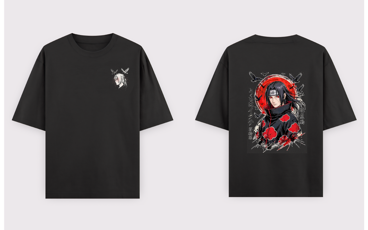 Itachi Red Moon Oversized T-Shirt - 240 GSM | Baki Verse