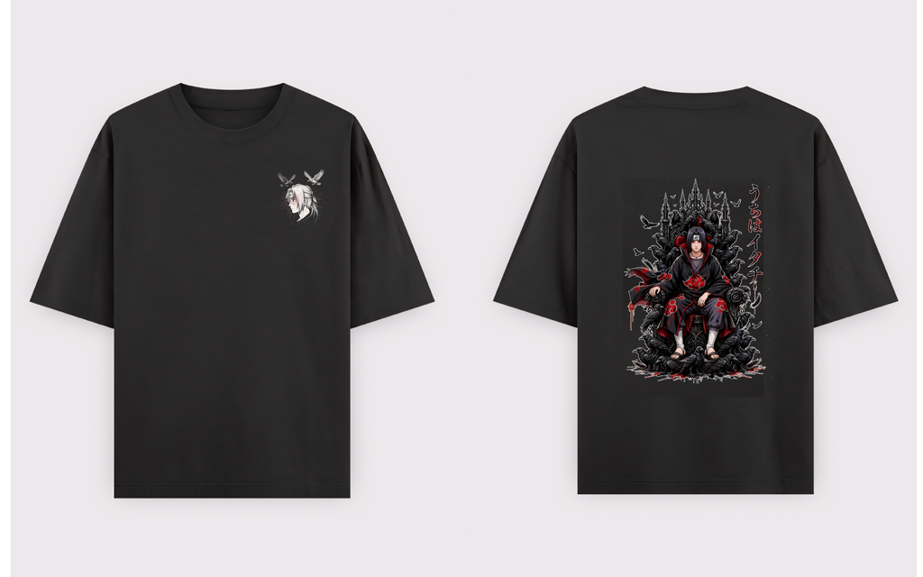 Itachi Throne of Crows Oversized T-Shirt - 240 GSM | Baki Verse