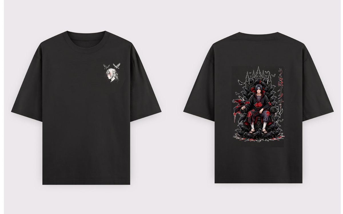 Itachi Throne of Crows Oversized T-Shirt - 240 GSM | Baki Verse