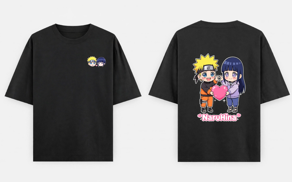 BakiVerse NaruHina Heart Oversized T-Shirt