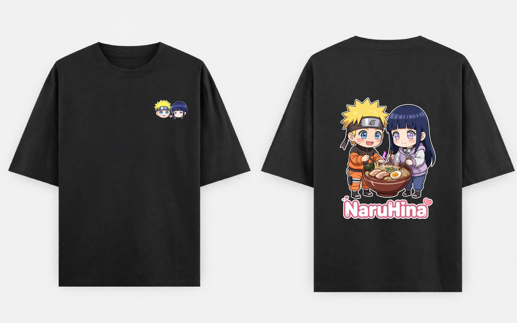 BakiVerse NaruHina Ramen Oversized T-Shirt