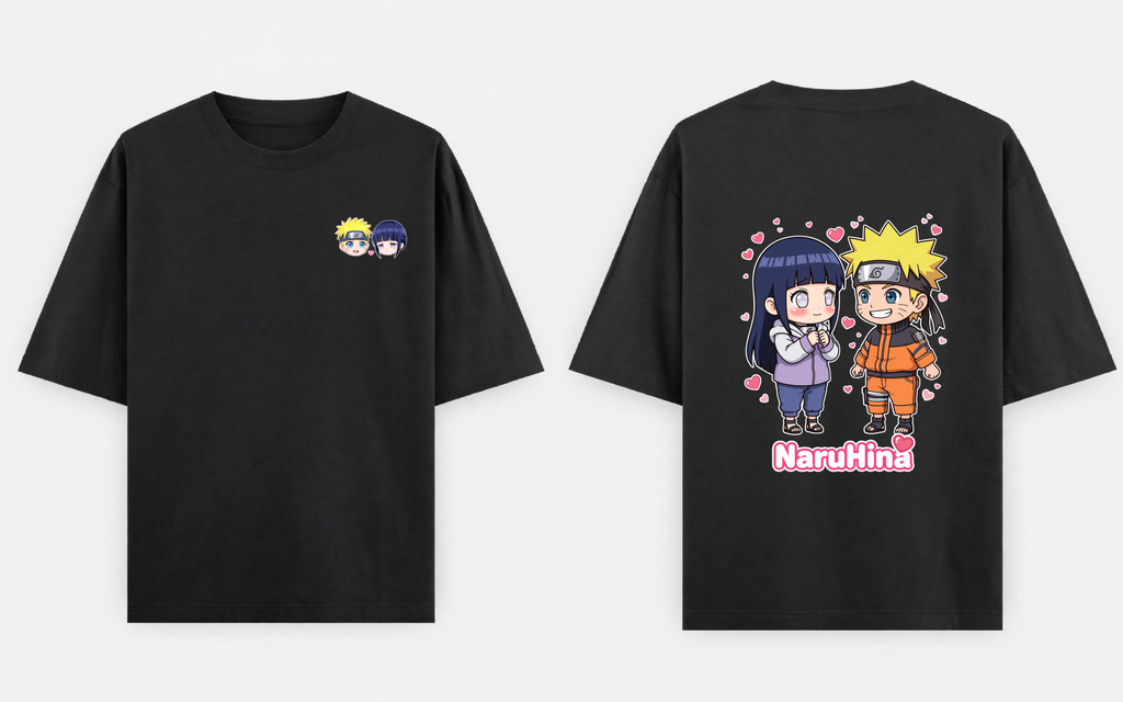 BakiVerse NaruHina Shy Oversized T-Shirt