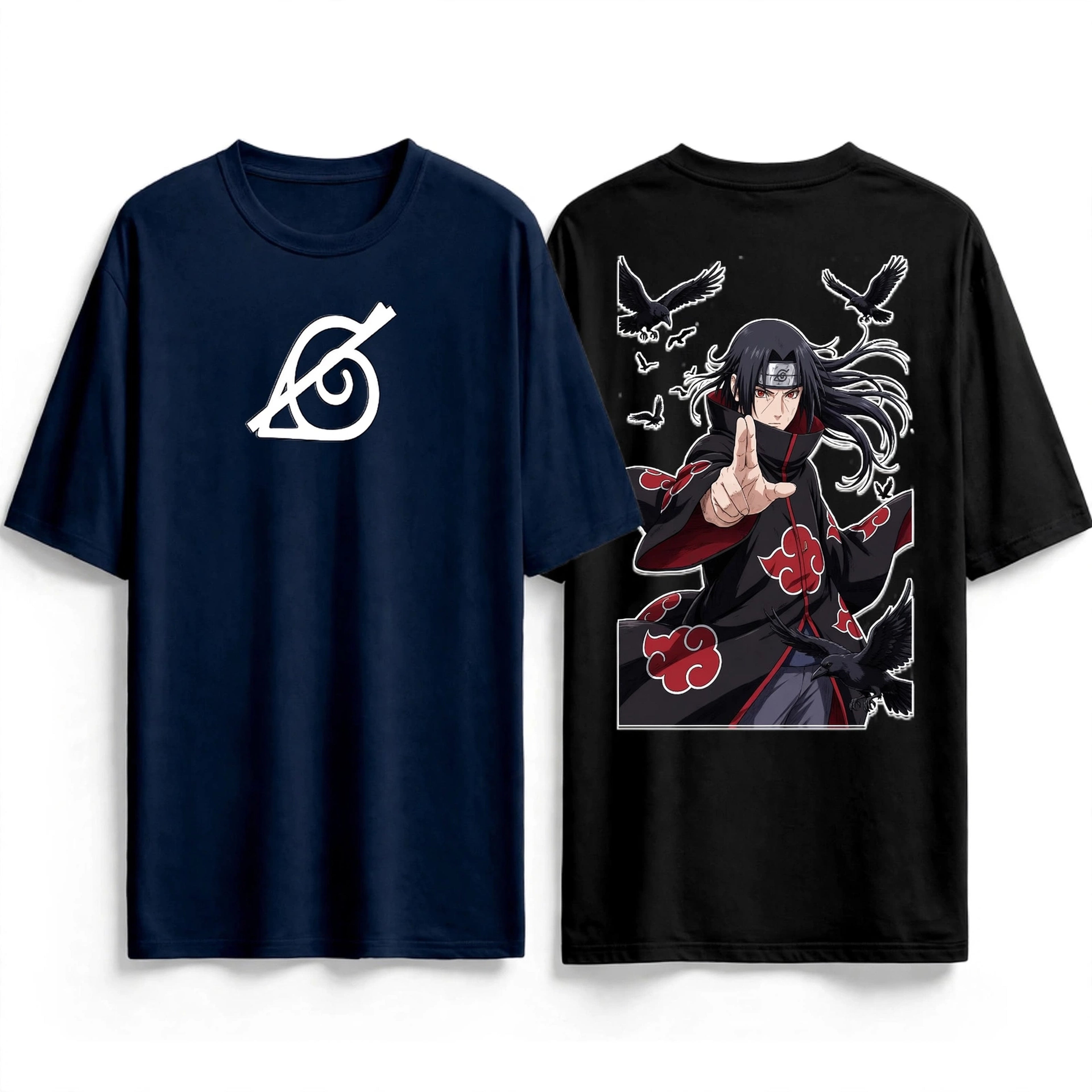 Itachi Of The Crows Oversized T-Shirt - 220 GSM | Naruto Anime Streetwear