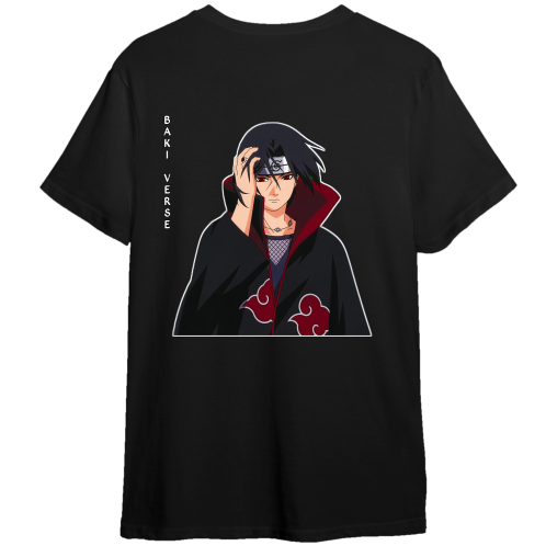 Itachi Uchiha classic back print black t-shirt. 
